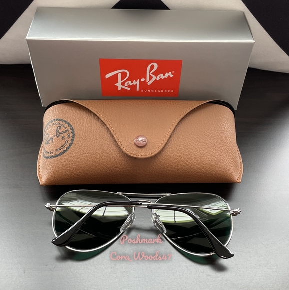 RayBan Aviator Pink Flash Lenses RB3025 Silver Frame 58 / 62 Unisex New - Picture 8 of 16